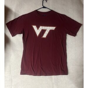 Virginia Tech Hokies Shirt NCAA Size Medium Maroon Short Sleeve